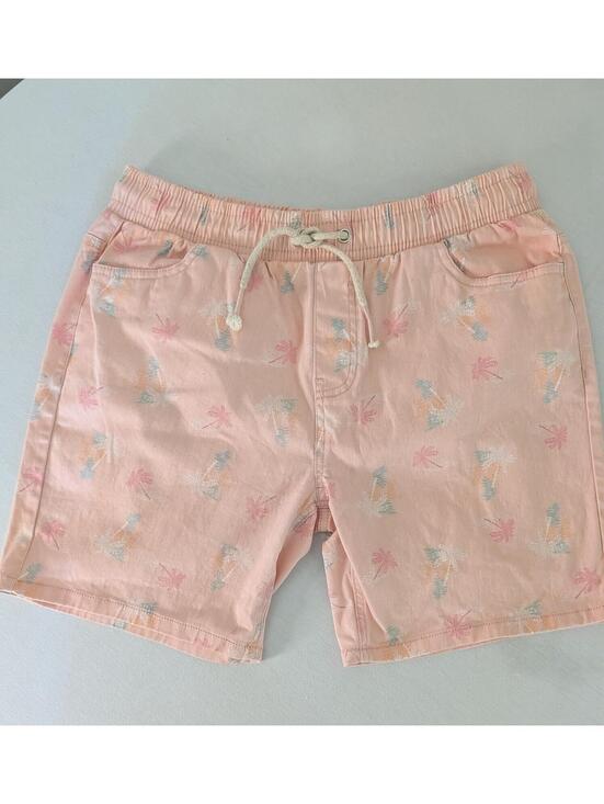 Pants - 2000's Fresh Prints of Bel-Air Stretch Twill Pink Palm Print Surf Beach Shorts